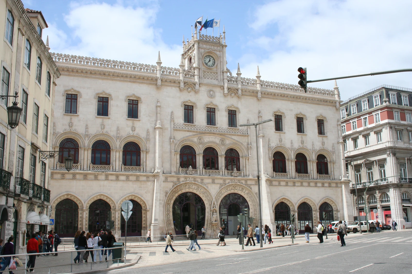 Façade of Rossio railway station, Lisbon